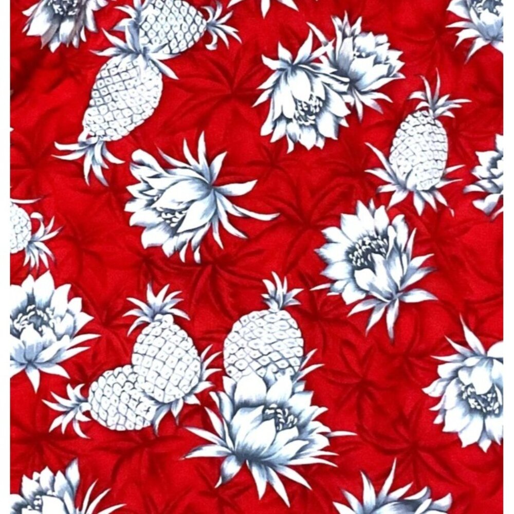 Vtg Hawaii Blues Red Hawaiian Pineapple Shirt Sz XL All Over Print USA Made Mens - Picture 4 of 5